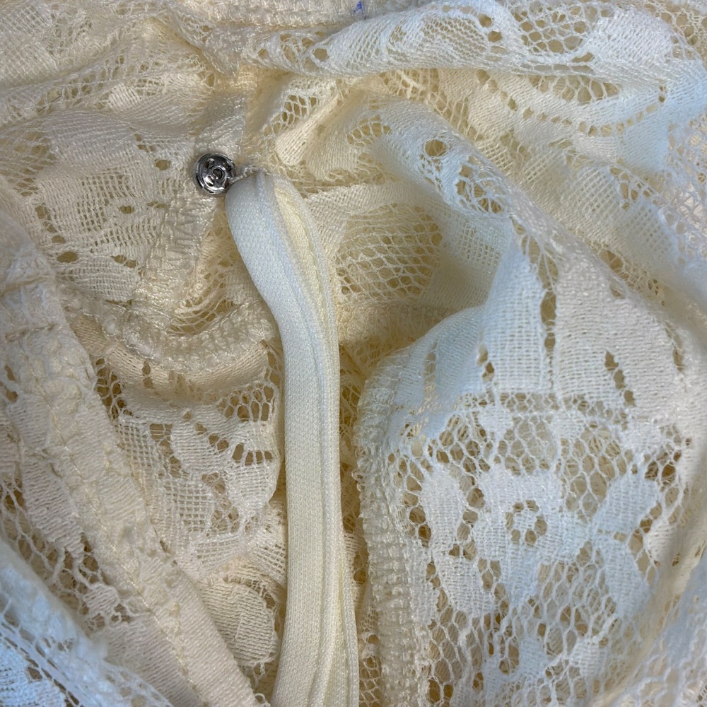 New Steve Madden Dress Paisley Floral Lace Maxi Dress in Natural Size Medium - Picture 12 of 17